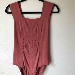 Pink Bodysuit with tie Back